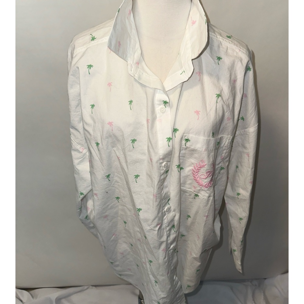 New Victoria’s Secret Button Down Boyfriend Lounge Y2K preppy Sleep Shirt large